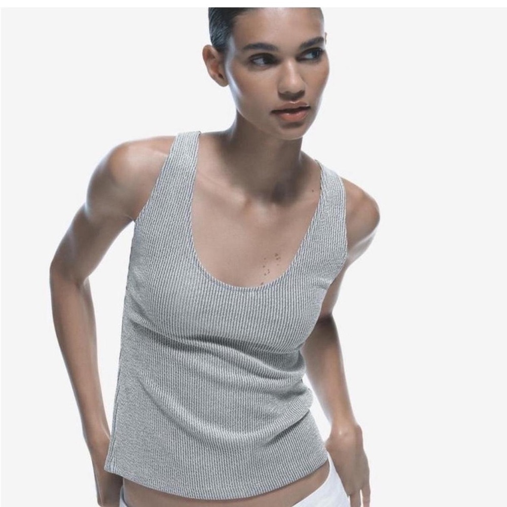 Zara, metallic Ribbed Tank Top